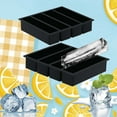 thumbnail image 3 of Strip Ice Cube Tray with 4 Grids, Reusable Silicone Mold for Household & Commercial Use, Sealed Leakproof Design, Compact & Dishwasher Safe, 3 of 7