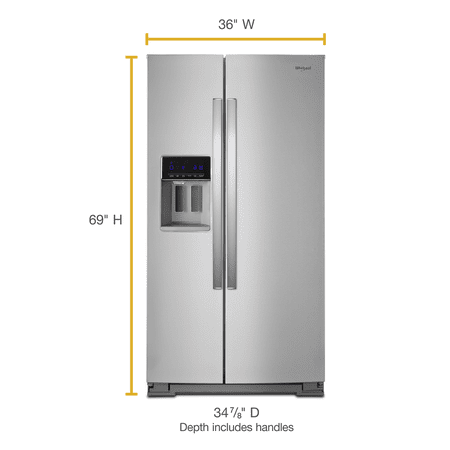 Whirlpool - 28.4 Cu. Ft. Side-by-Side Refrigerator with In-Door-Ice Storage - Stainless Steel