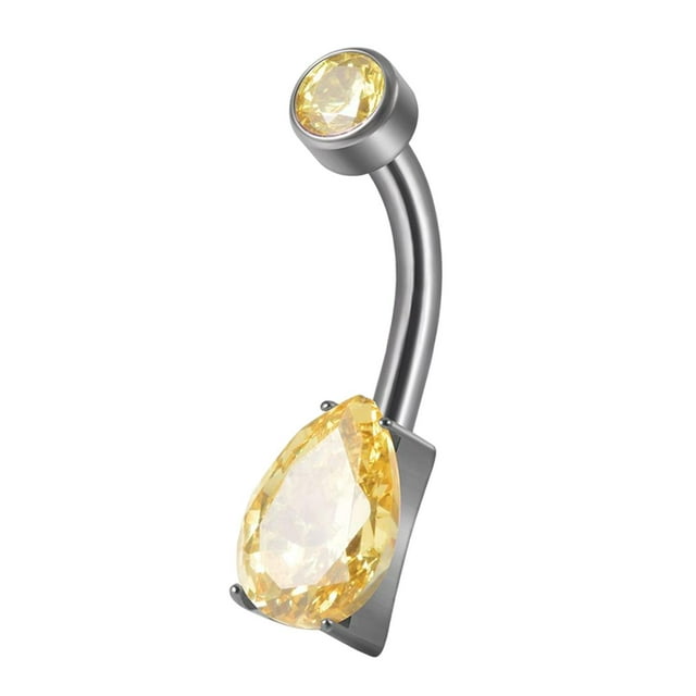 Anillos para el ombligo Yinane Joyas perforar cuerpo diamantes de imitación Titanio 1.6 mm Unisex 14G