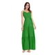 thumbnail image 1 of Women Summer Bohemian Floral Casual Wrap V Neck Ruffle Cap Sleeveless Belt A-Line Pleated Hem Swing Midi Sun Dress, Green, XL, 1 of 5