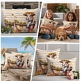 thumbnail image 5 of Funny Cow Fall Outdoor Waterproof Pillow Covers, Thanksgiving Pumpkin Bathtub Orange Striped Decorative Square Throw Pillowcase Sofa Cushion Sham for Patio/Couch/Chair, 26"x26" 2 Pack, 5 of 8