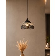 Matt Black Crystal Hanging Hemisphere Light, Ceiling Light, Nordic E27 Pendant