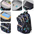 thumbnail image 4 of Black Butterfly Pattern Cute School Backpack Bag with Padded Back and Adjustable Shoulder Straps 16.9 X 12.6 X 5.9 Inches, 4 of 5