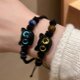 thumbnail image 5 of Pulsera de gato negro con piedras naturales para hombre y mujer, brazalete con cuentas de animales de dibujos animados, joyería hecha a mano, 2 piezas, 5 of 5