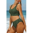thumbnail image 4 of Charmo Womens High Waisted Bikini Crop Top Two Piece Swimsuit Ruched Bathing Suits, 4 of 6