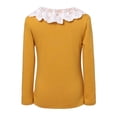 thumbnail image 2 of Little Girls Yellow Solid Colored White Lace Detail Cardigan 4/5, 2 of 7