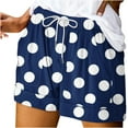 thumbnail image 4 of Edvintorg woman shorts casual Women's Summer Printed Pocket Lace Up Shorts Casual beach shorts Women's Shorts Elastic Waist Dark Blue M, 4 of 6
