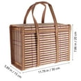thumbnail image 2 of PBPBOX Foldable Bamboo Storage Basket Brown Multi Functional Basket for Home and Office, 2 of 6