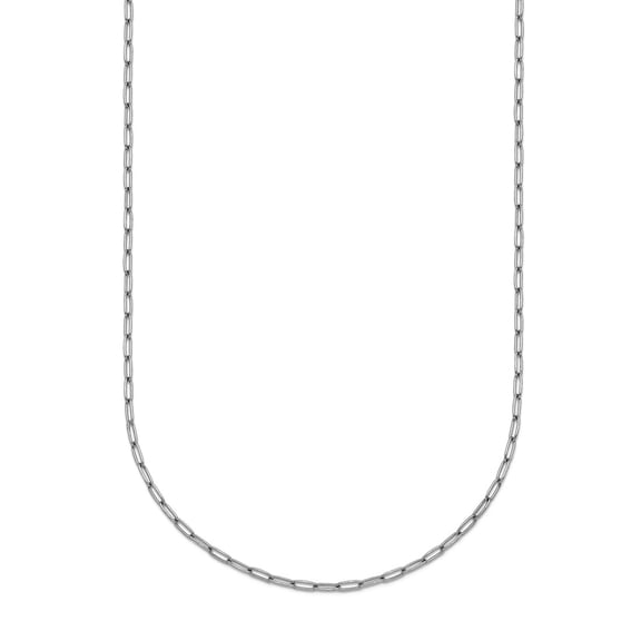 Solid 950 Platinum 1.4mm Thin Paperclip Chain Necklace 16-24 Inch Chain Necklace for Women and Men