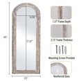 thumbnail image 2 of Anyrose 65"x22" Wooden Arched Full Length Floor Mirror,White, 2 of 6