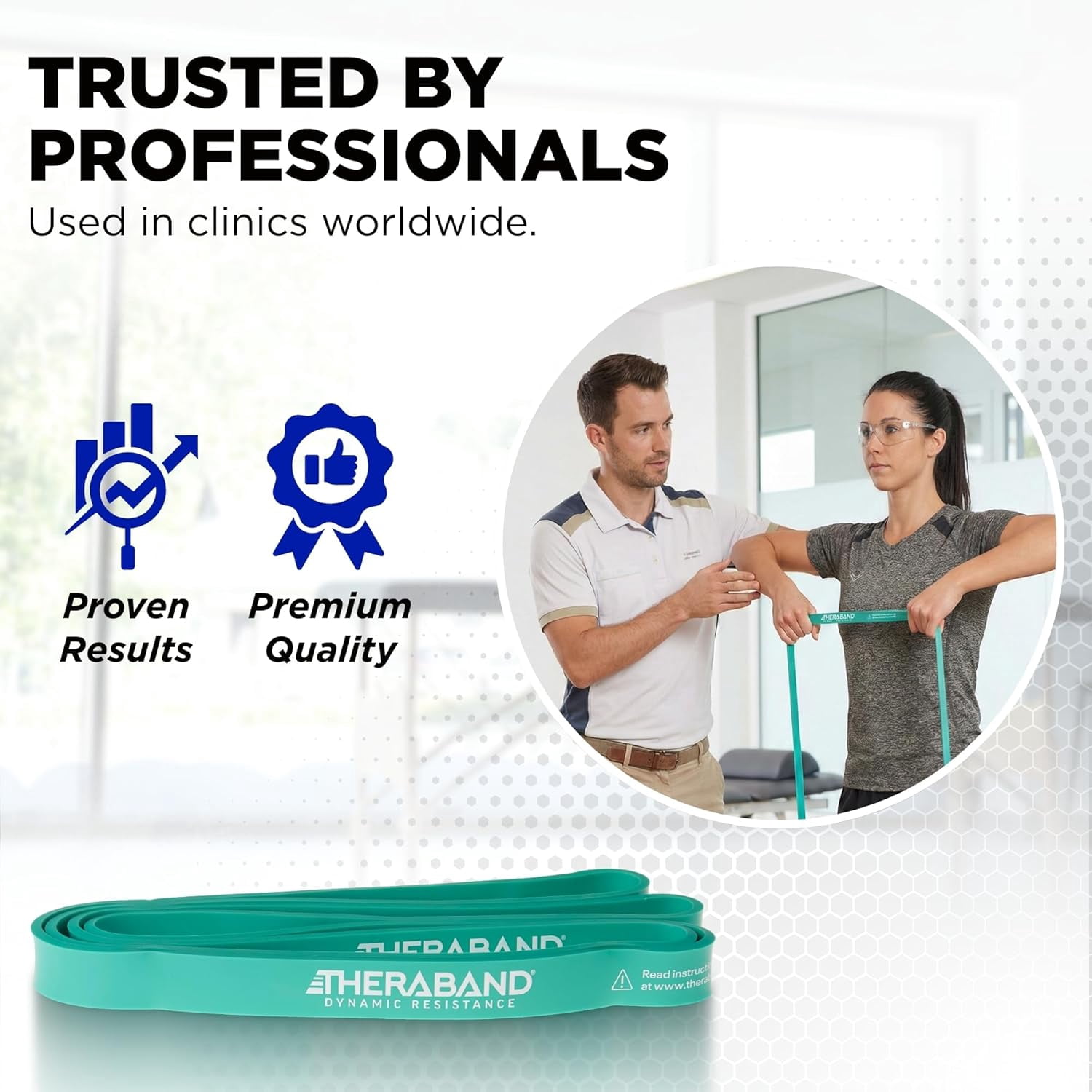 THERABAND High Resistance Band, Medium Elastic Super Band for Full Body Workouts, Physical Therapy, Strength Training, Durable 41” Loop Exercise Band, 25 lb Resistance