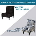 thumbnail image 4 of LKJYER Armless Accent Chair Cover Stretch Spandex Slipper Chair Covers Removable Non-Slip Silp Cover for Accent Chairs Without Arms for Living Room Hotel, 4 of 7
