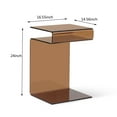 thumbnail image 7 of Glass Nightstand,Bronw Side Table,S-Shaped End Table for Living Room,Bedside Table for Bedroom, 7 of 7