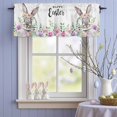 thumbnail image 4 of Valance Curtains for Kitchen Windows Easter Bunny Wreath Colorful Egg Rod Pocket Valance Spring Garden Flower Short Window Curtain Topper for Bedroom Living Room Bathroom 42x12in,1&nbsp;Panel, 4 of 9