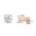 thumbnail image 3 of 0.60 ct.t.w Each 4.5MM Round Cut Lab Created Moissanite Diamond 4-Prong Solitaire Stud Earrings In 18K Rose Gold Over Sterling Silver (DF Color, VVS1 Clarity, 0.60 Cttw), 3 of 4