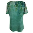 thumbnail image 5 of Fridja T-shirt à Manches Courtes Ample Col en V Imprimé Rétro à Fermeture Éclair pour Femmes Été, 5 of 5