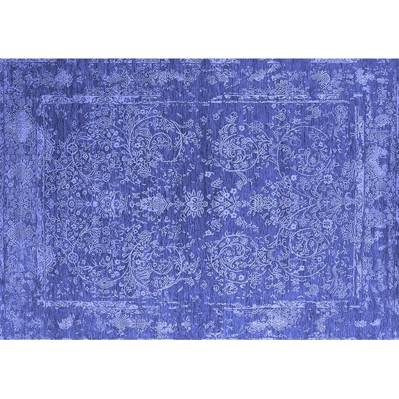 Ahgly Company Indoor Rectangle Oriental Blue Industrial Area Rugs, 2' x 4'