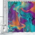 thumbnail image 3 of Abstract Shower Curtain, Orange Shower Curtain, Colorful Shower Curtain, Teal Shower Curtain, Purple Shower Curtain Sets with 12 Hooks, 72" Wx72 H, 3 of 5