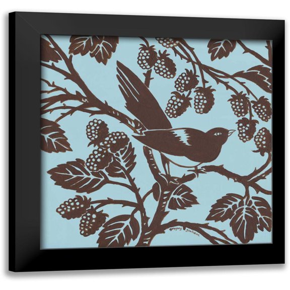 Gorham, Gregory 15x15 Black Modern Framed Museum Art Print Titled - Bird Song III