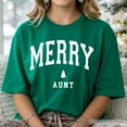 thumbnail image 2 of Merry Aunt Retro Christmas T-Shirt, Matching Family Holiday Tee, 2 of 7