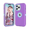 thumbnail image 1 of iPhone 13 Pro Cases, Njjex Heavy Duty Shockproof Protective Case for iPhone 13 Pro (6.1 Inch) with Tempered Glass Screen Protector - Purple, 1 of 9