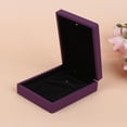 thumbnail image 3 of Creative LED Lighted Jewelry Gift Box Lighting Necklace Box Holder Pendant Case Exquisite Gift Container (Purple 7x9x3.2cm), 3 of 8