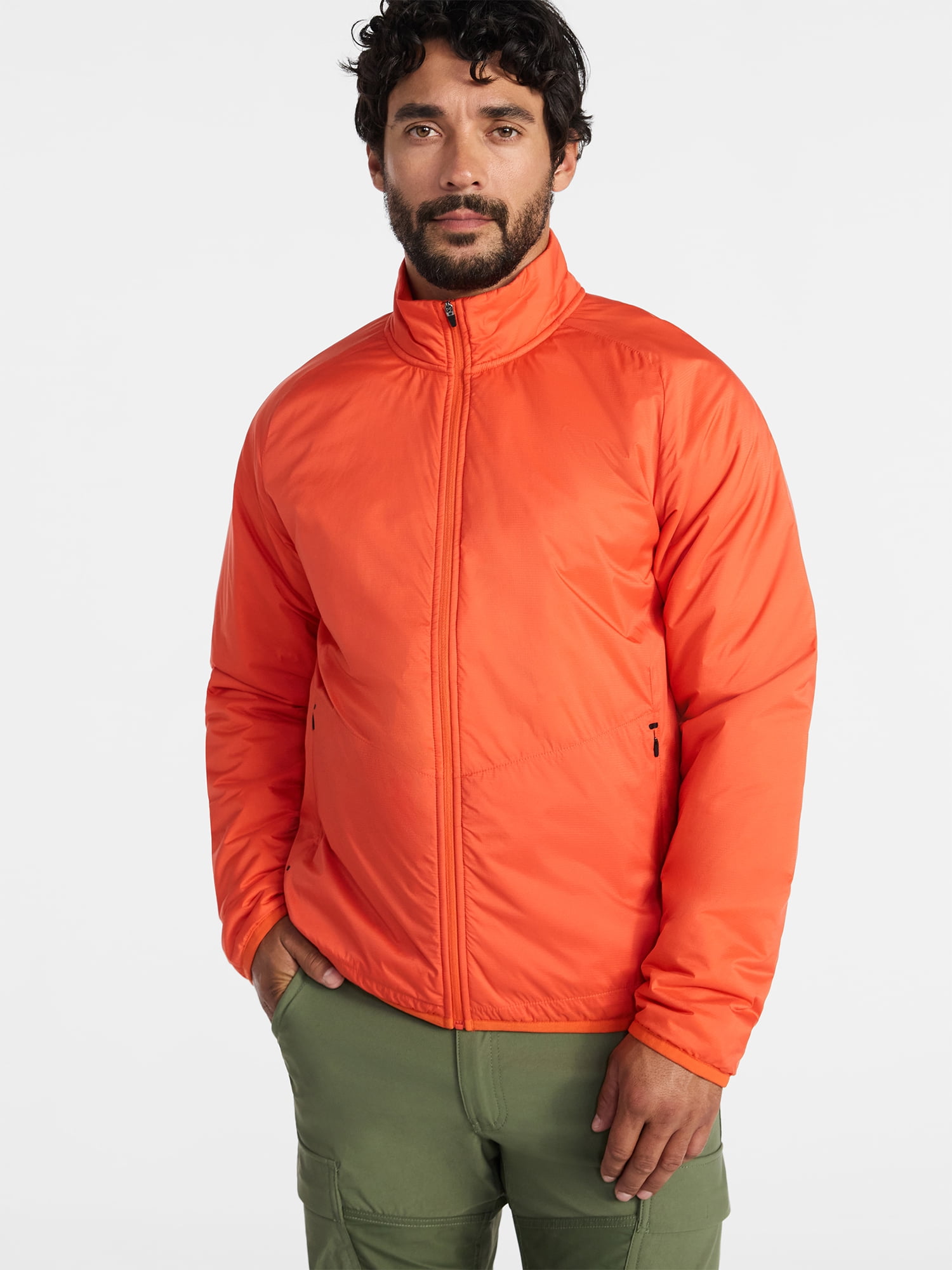 Ozark Trail Men's and Big Men's Light Insulated Nylon Zip Jacket, Sizes S-3XL