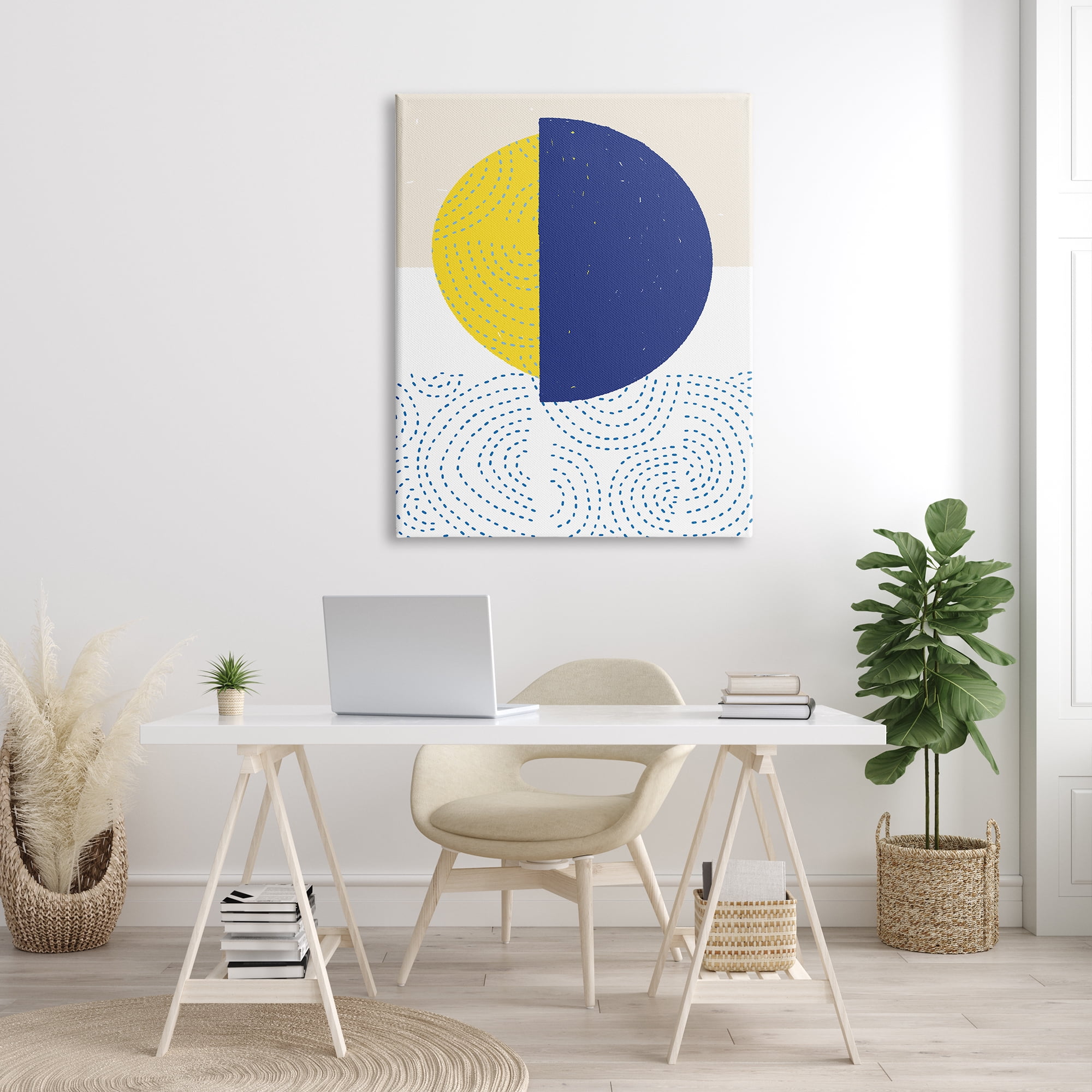 Stupell Industries Rising Sun over Ocean Waves Abstract Striped Patterns, 36 x 48, Design by Jen Bucheli