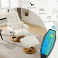 thumbnail image 4 of Newboti Furniture Ergonomic Recliner Chair with Ottoman, Modern Chenille Fabric Massage Swivel Lounge Chair with Footrest, Adjustable Backrest for Home or Office, White 50416, 4 of 15