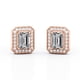 thumbnail image 1 of Pendientes JeenMata con bisel engastado, moissanita de corte esmeralda de 2,15 quilates, Chapado En oro rosa de 18 K, 1 of 4