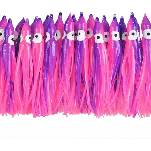 20pcs Octopus Soft Lures Squid Skirts Saltwater Glow Squid Lures Trolling Lures, 7cm 9cm 11cm