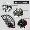 thumbnail image 2 of Halloween Black Lace Fan Rose Handheld Retro Spanish Large Folding Fan for Women Girls Halloween Party Cosplay Costume Photo Props Elegant Halloween Decoration, 2 of 8