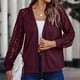 thumbnail image 3 of Blusa de color puro,Blusa de mujer Blusa de moda de color puro Camisa femenina con cuello en V Elegante y moderna, 3 of 7