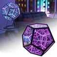 thumbnail image 3 of 3D Infinity Dodecahedron Light, Cool Space LED Night Lamp,Furniture Decoration Table lamp Party Atmosphere with Base, 3 of 10