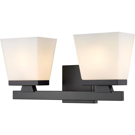 2 Light Vanity Light Fixture in Modern Style-7.75 inches Tall and 16 inches Wide-Matte Black Finish Bailey Street Home 372-Bel-4619845