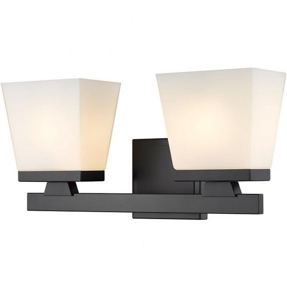 2 Light Vanity Light Fixture in Modern Style-7.75 inches Tall and 16 inches Wide-Matte Black Finish Bailey Street Home 372-Bel-4619845