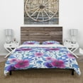 thumbnail image 3 of Designart 'Purple Pansie and Blossoming Daisies' Floral Duvet Cover Set, 3 of 4