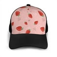thumbnail image 3 of Yiaed Cute Strawberry C Print Baseball Cap Dad Hat Polo Style Plain Blank Adjustable Size, 3 of 5