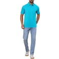 thumbnail image 2 of INSPIRE CHIC Men's Polo Shirts Short Sleeve Lightweight Regular Fit Casual Business Work Solid Golf Shirt L Bright Blue, 2 of 5