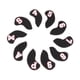 thumbnail image 1 of Sonducket 10 Uds. Cubierta de cabeza de hierro de Golf cubierta de cabeza impermeable protección de golfista 4-9,A ~ X negro rojo Golf, 1 of 1
