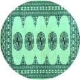 thumbnail image 1 of Ahgly Company Machine Washable Indoor Round Persian Turquoise Blue Traditional Area Rugs, 8' Round, 1 of 4