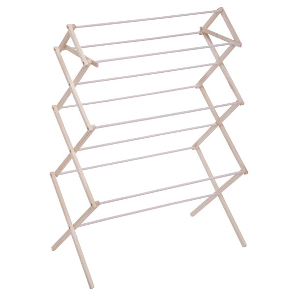 HoneyCanDo Folding Wood Drying Rack, Natural