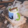 thumbnail image 5 of 3dRose, Seeing Double Grackle Bird Digital Art by Angelandspot, 11oz Two-Tone Green Mug, 5 of 7