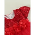 thumbnail image 5 of Bagilaanoe Toddler Baby Girl Party Dress Sequin Short Sleeve A-line Princess Dresses 6M 12M 18M 24M 3T 4T Kid Patchwork Tulle Skirt for Wedding Birthday, 5 of 9