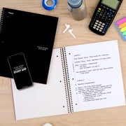 Five Star Spiral Notebook + Study App, 3 Subject, College Ruled, 8.5 x 11, Black
