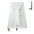 thumbnail image 6 of Streamline NAL-5580-BGL 60 in. x 32 in. Acrylic Right-Hand Drain Alcove Bathtub in Glossy White With External Drain in Brushed Gold, 6 of 10