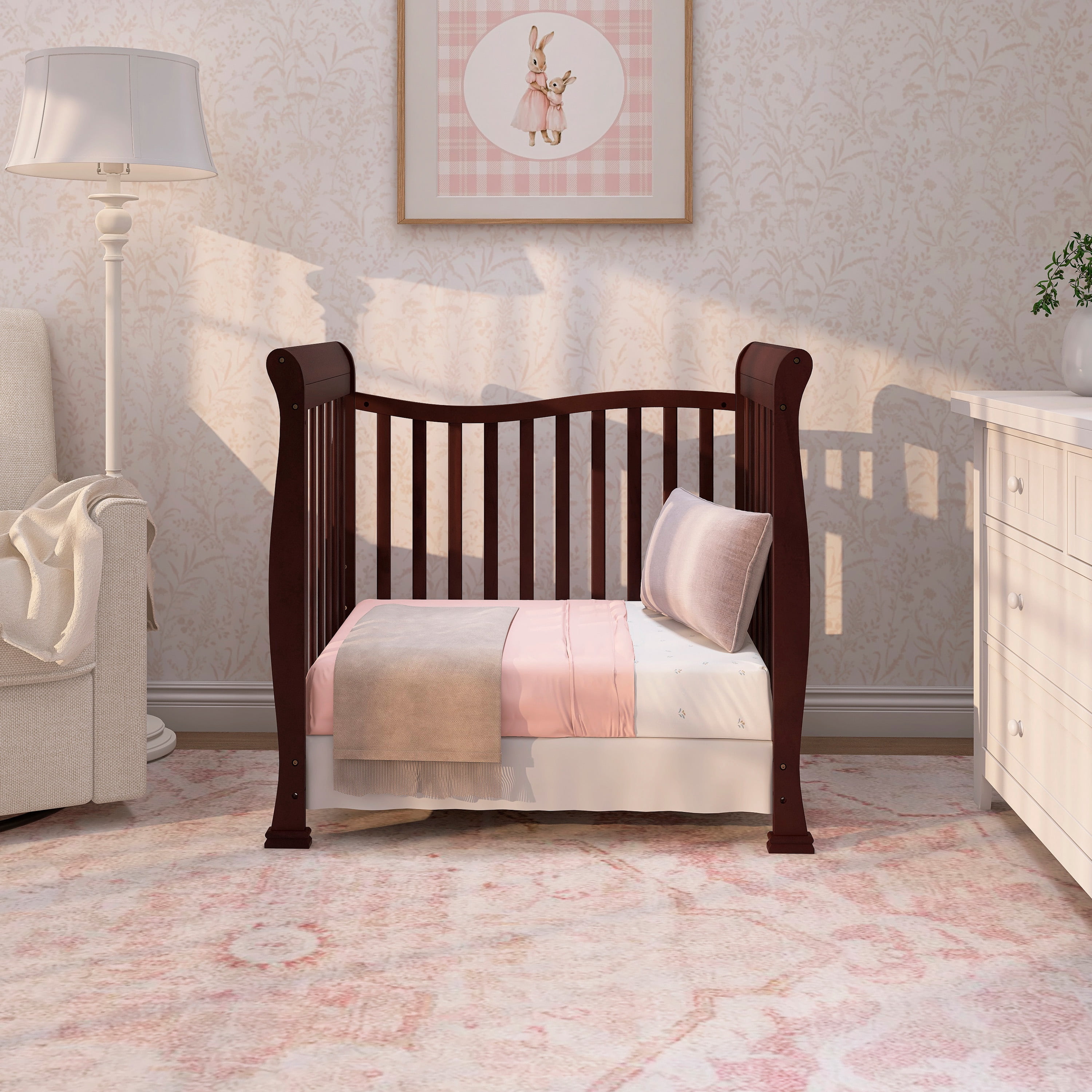 Dream On Me Piper 4-in-1 Convertible Mini Crib Espresso