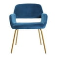 thumbnail image 2 of Lilola Home Noah Blue Velvet Accent Chair, 2 of 5