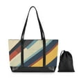 thumbnail image 7 of FORMRS Canvas Laptop Tote Bag for Women with 15.6" Computer Compartments Shoulder Handbag, Retro Colorful Stripes, 7 of 7