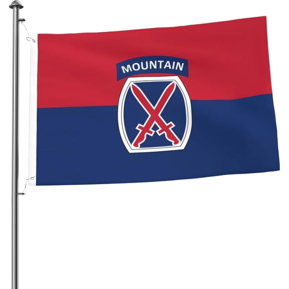 Flag of the United States Army 10th Mountain Division Flag 2x3 Ft Double-Sided Durable Outdoor Decorative Banner Polyester Home Flags Yard Lawn Welcome Flag